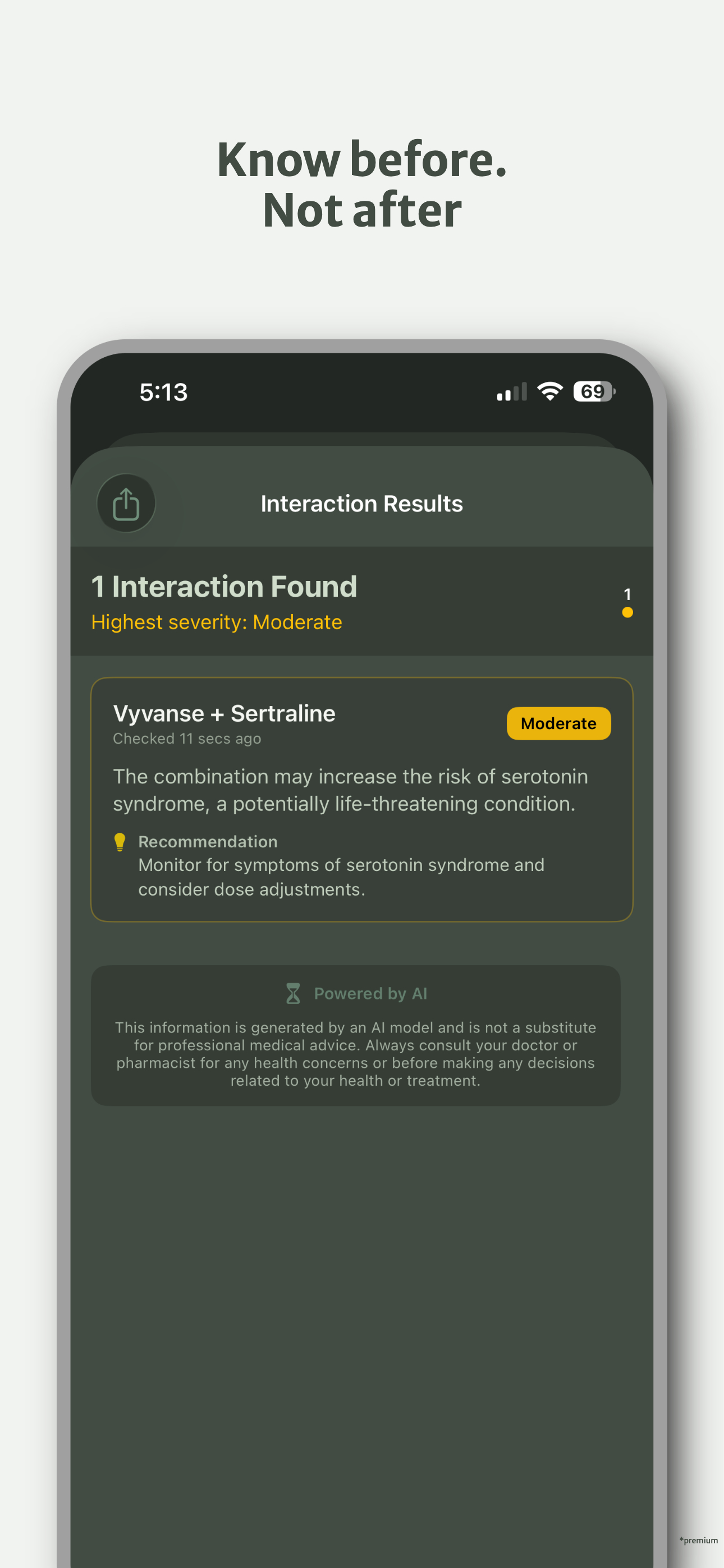 Pillr medication detail screen with daily tracking